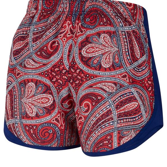 Nike Shorts NWT Tempo Red/Blue Paisley Running Athletic Dri-Fit Women's Small - Picture 7 of 11